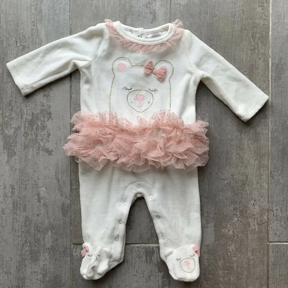 Koala Baby Harvest Layette White Bear Boho Tutu Ruffle Infant Girl NEW Cute 0-3